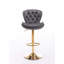 Ensemble de 2 tabourets de bar, avec repose-pieds chromé et base pivotante en velours à hauteur réglable et tabouret de bar simple Golden Leg-231264148