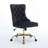 Furniture Office Chair,Modern Velvet Upholstered Tufted Button Home Office Chair With Golden Metal Base,Adjustable Desk Chair Swivel Office Chair (Black)-124876096