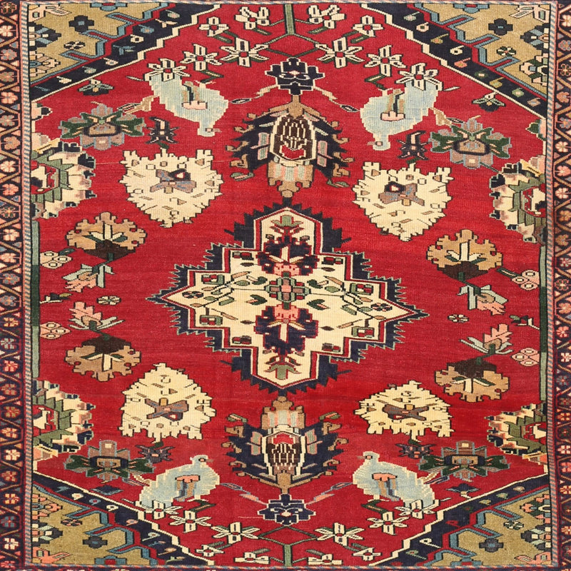 Tapis rouge à motif sud-ouest, Carré 3 pi