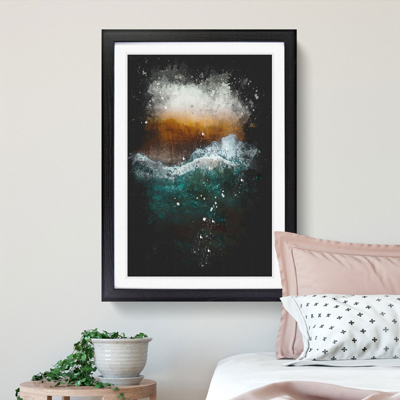 Beach in Santa Monica - Framed Print, Black Framed, 33cm H x 24cm W x 2cm D