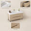 Meuble-lavabo moderne de 90,8 cm (35,75 pouces), comptoir en pierre frittée, lavabo encastré en céramique, armoire en bois massif imperméable, 4 tiroirs, à poser ou à fixer au mur