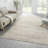 Abstract Modern High-Low/Carved Polyester Area Rug, Cream/Gold-414503247-424477454