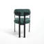 Ensemble de 2 chaises de salle à manger modernes rembourrées avec pieds en métal noir Boucle-1048445626
