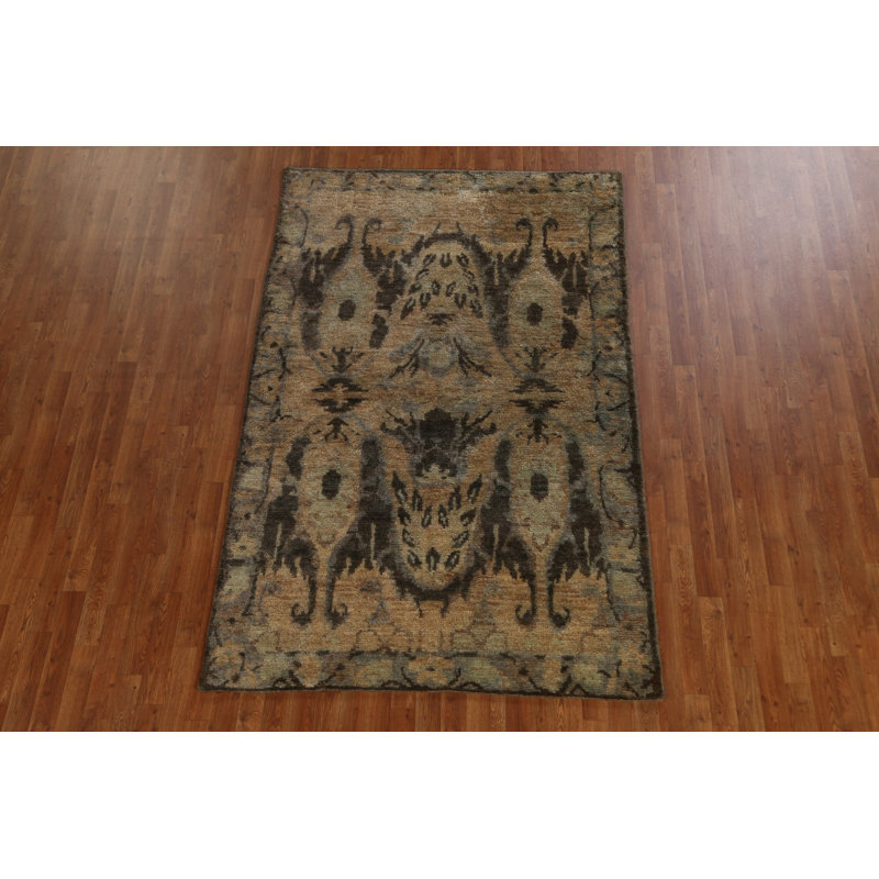 Tapis oriental marocain en jute noué à la main 5 pi x 8 pi