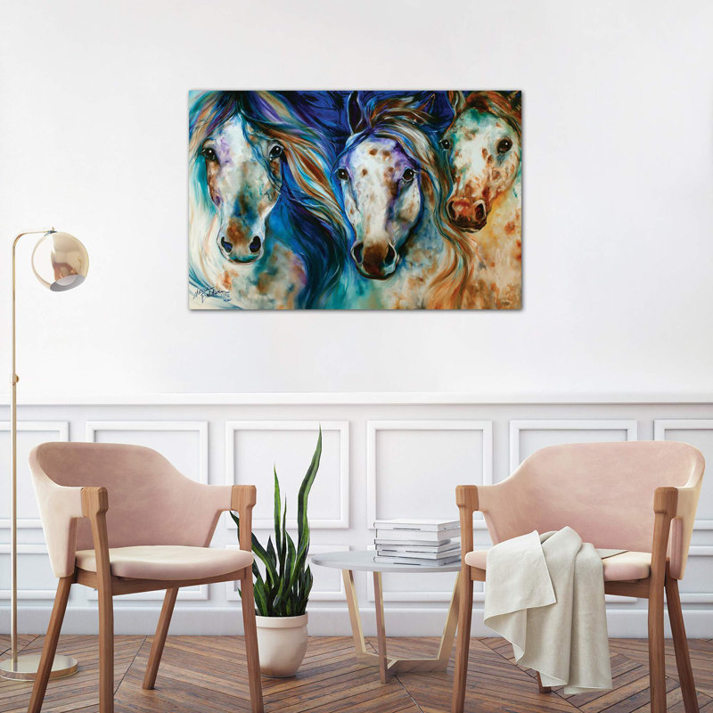 3 Wild Appaloosa Horses by Marcia Baldwin - Wrapped Canvas Painting, 20.32 cm H x 30.48 cm W