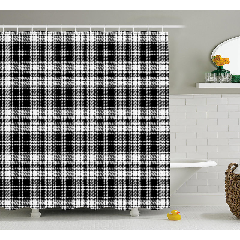 Rideau de douche à motif simple british tartan Elmwood, H 84 po x l 69 po