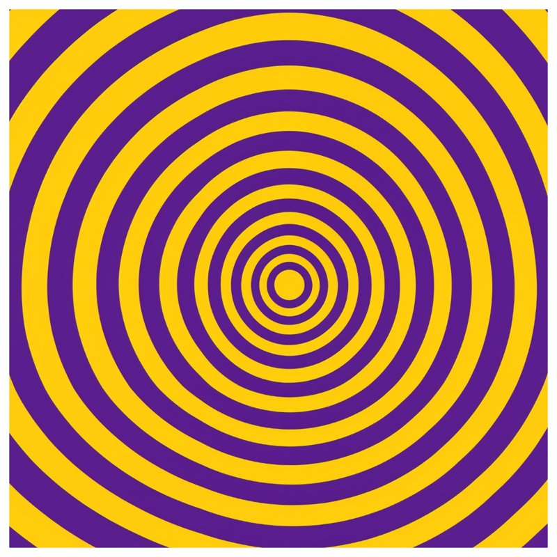 Couvertures cercles concentriques mauves et jaunes, 50in W x 60in H