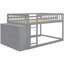 Lit superposé double avec teinte grise et rangement fonctionnel, 4 tiroirs et 3 tablettes, bois massif pour les options de rangement dans la chambre à coucher, surdimensionné, cadre A-2134976822-2134976818