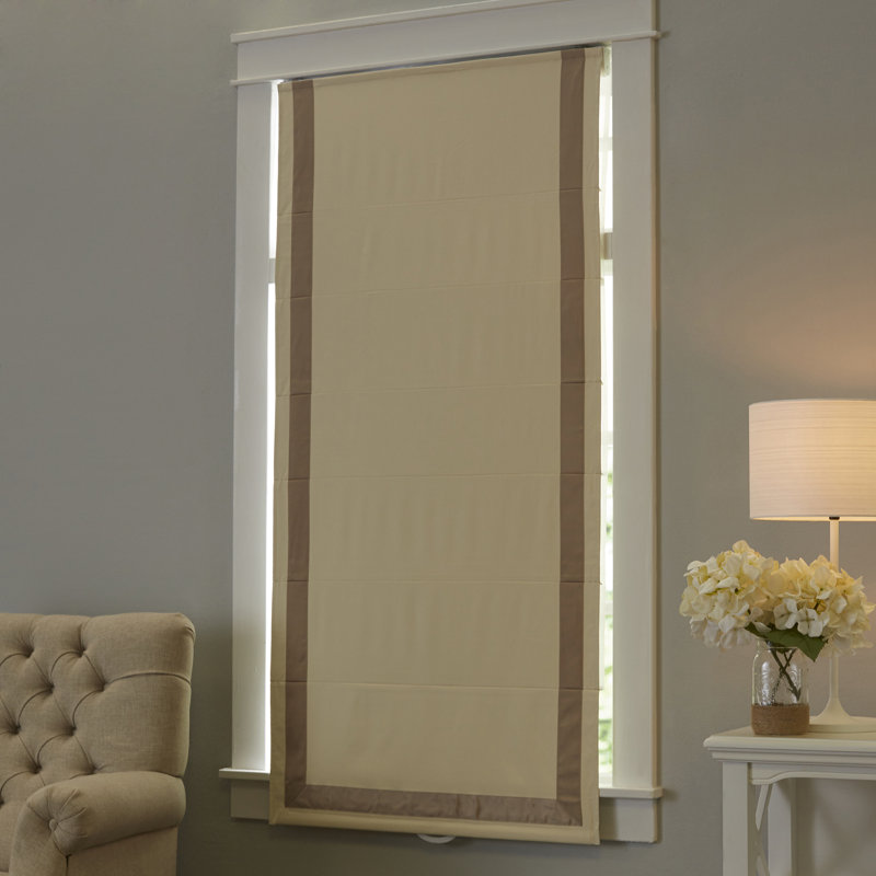 Rideau romain occultant, Taupe / Naturel, L 63 po, 36" l