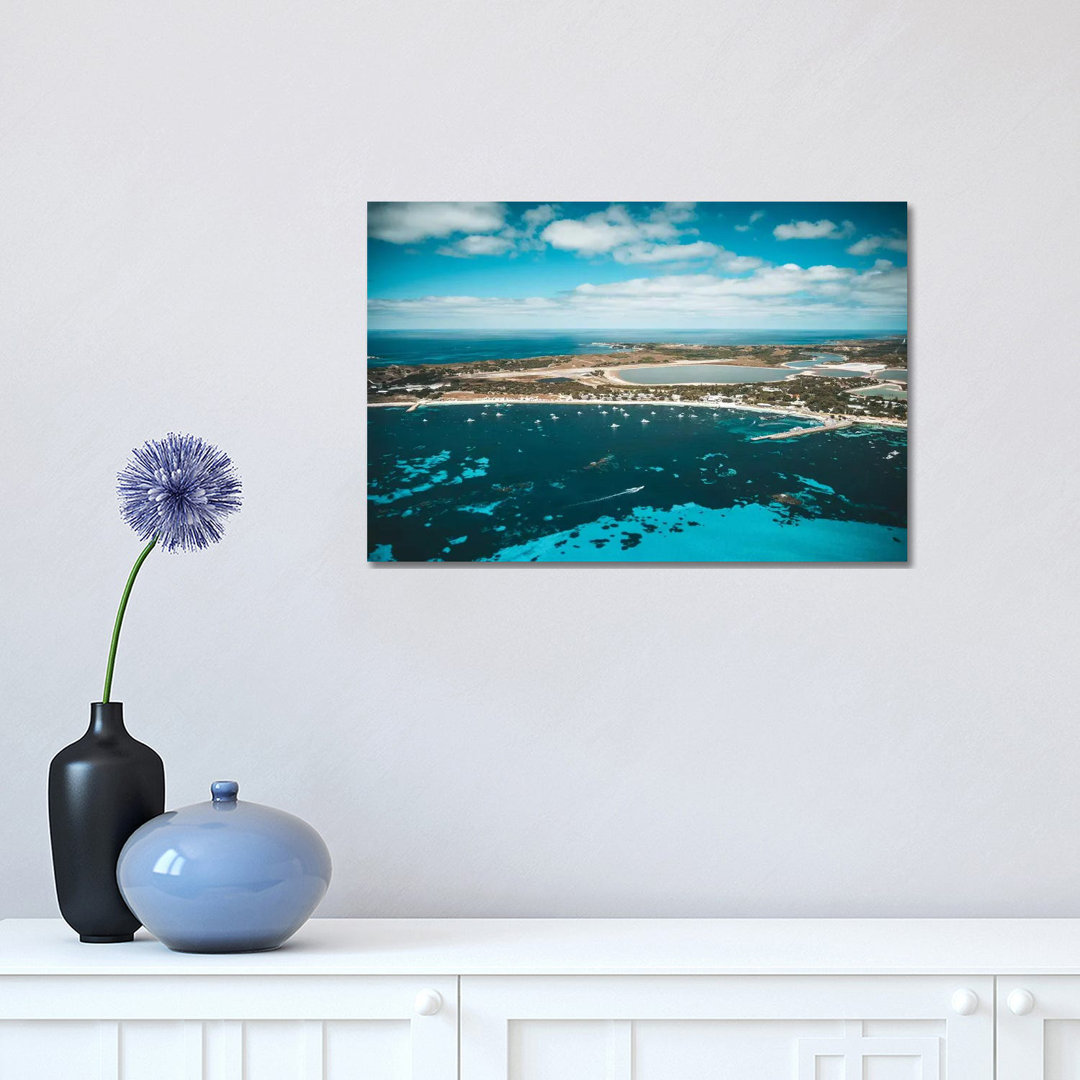 Turquoise Bay With Boats by James Vodicka - Wrapped Canvas Gallery-Wrapped Canvas Giclée