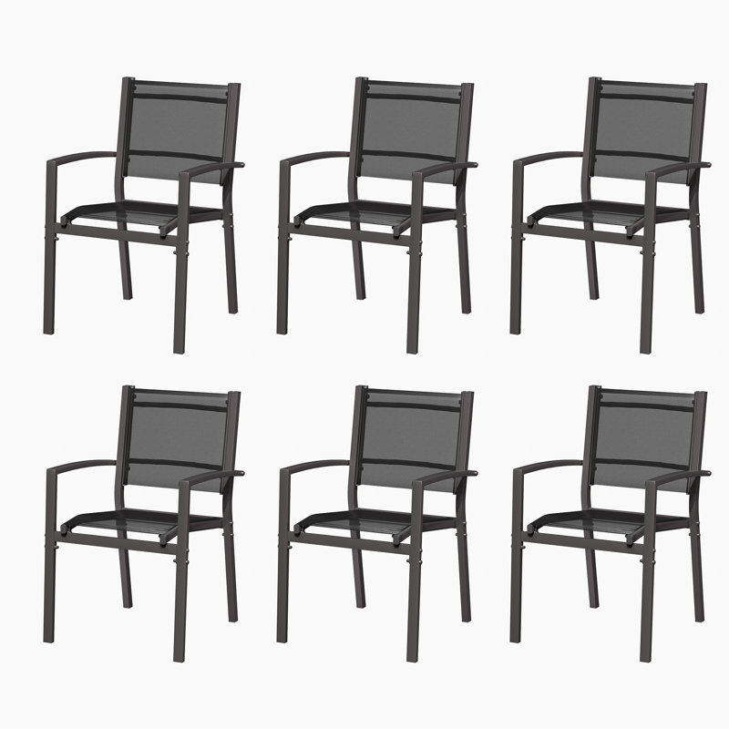 Fauteuil de salle à manger 6 pièces, Noir