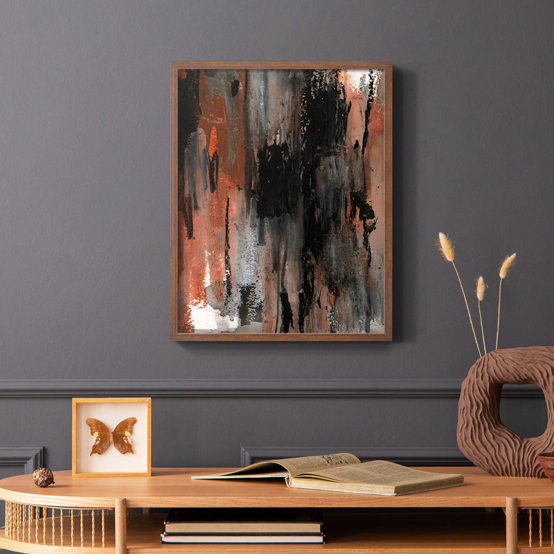 Reproduction encadrée «Loft Pastel» - bois massif, Brun, H 14 po x l 11 po