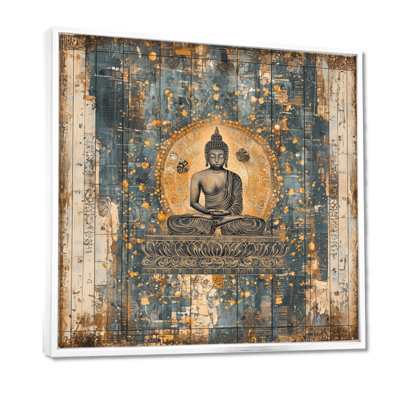 Divine Echoes Of Buddhism I - Art mural bouddhisme, H 30 po x l 30 po, Impression dans un cadre flottant sans passe-parto