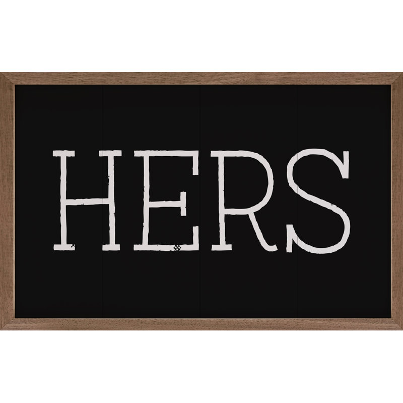 Hers Black, 5" H x 8" W