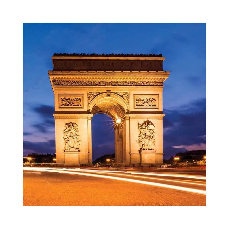 Paris at Night Arc De Triomphe 1 Piece Wrapped Canvas Wall Art, 93.98 cm H x 93.98 cm W x 1.91 cm D
