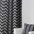 Black and White Pattern Linen Curtains,Room Darkening Herringbone Fabric Grommet Drapes,Set of 2-107080363
