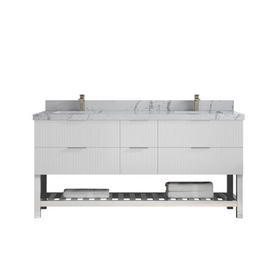Meuble-lavabo double 72 po avec plateau Catalina