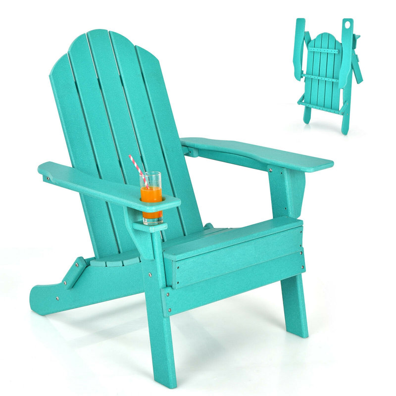 Chaise Adirondack pliante en bois DiBernardo, Turquoise
