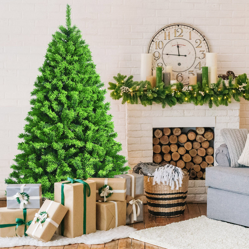 Arbre de Noël vert floqué / givré, H 6,5 pi