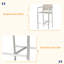 Tabourets 29,50 "avec cadre en aluminium antirouille argenté, ensemble de 2