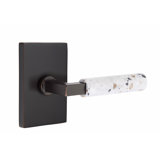Select Round Privacy (Bed & Bath) Door Lever with Rectangle Rosette