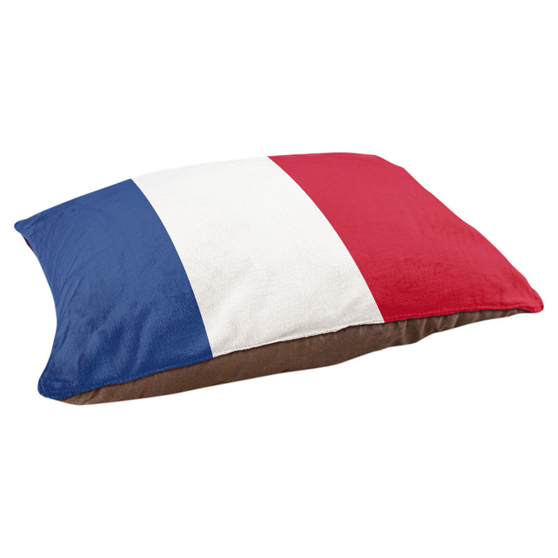 Coussin Detroit, Très grand (l 50 po x P 40 po x H 17 po), Bleu royal / blanc / rouge