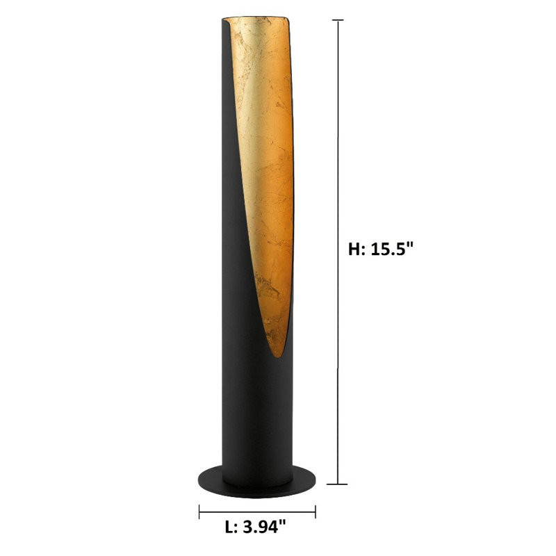 Lampe torchère 15,5 po Axis, Noir / or