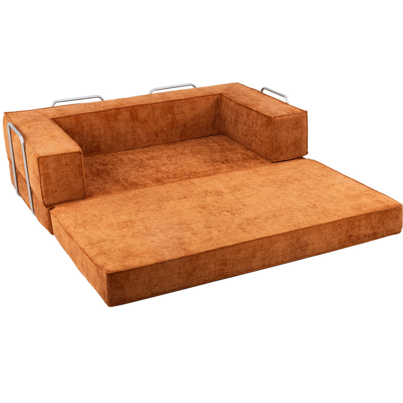 Hugspacee Velvet Loveseat, Orange