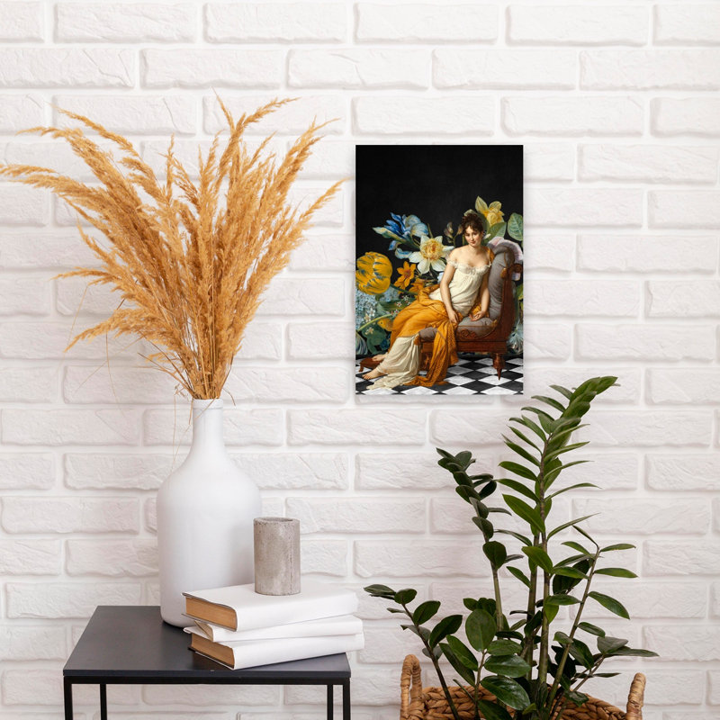 Elegant Lady Floral Reverie Elegant Peaceful Serene Flower Wall Art Print 1 Piece Wrapped Canvas Wall Art