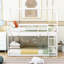 Lit simple au-dessus d'un lit superposé blanc, en forme de maison - Robuste et pratique-515293594