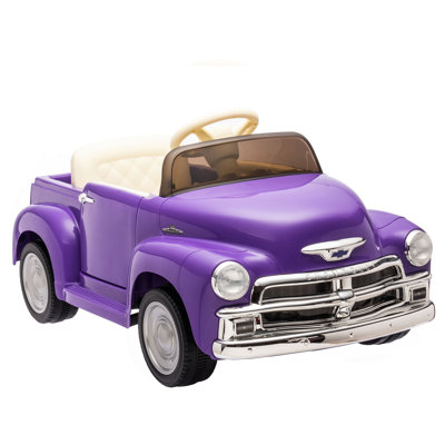 Voiture 12 V pour enfants sur camion avec contrôle des parents, camionnette sous licence 3100, voiture électrique pour enfant, modèle rétro, 3 vitesses, lumières DEL, Bluetooth, USB, haute puissance jusqu'à 3,11 MPH, 3 ans et plus