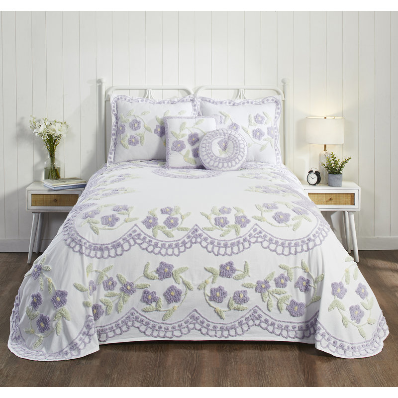 Rosalind Cotton Coverlet Bedding Set, Twin Bedspread + 5 Additional Pieces