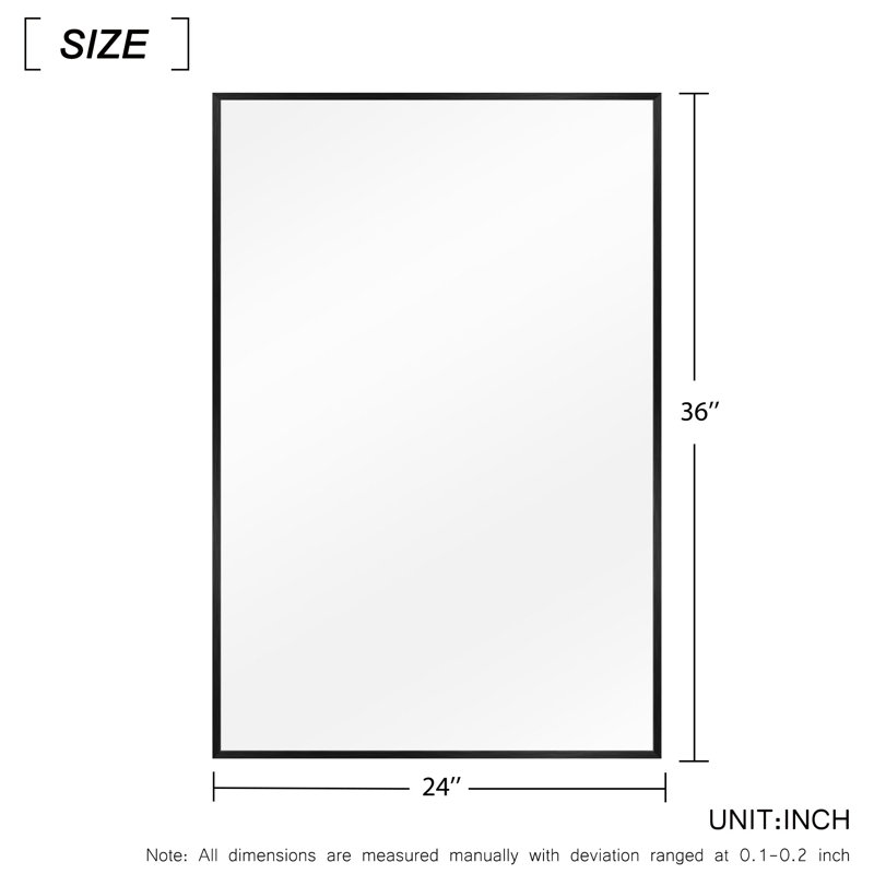 Miroir Blehm, Noir, 36 po x 24 po