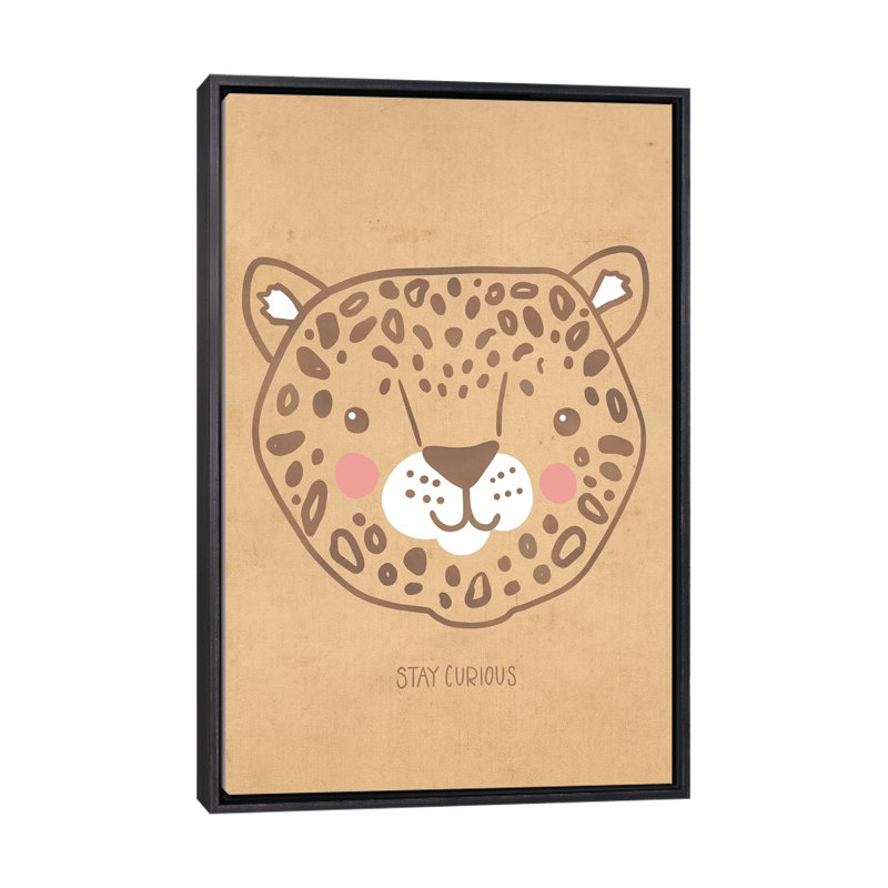 Brave and Kind par Caroline Alfreds - impression d'art graphique, H 26 po x l 18 po x 1,5 po, Toile avec cadre noir patiné