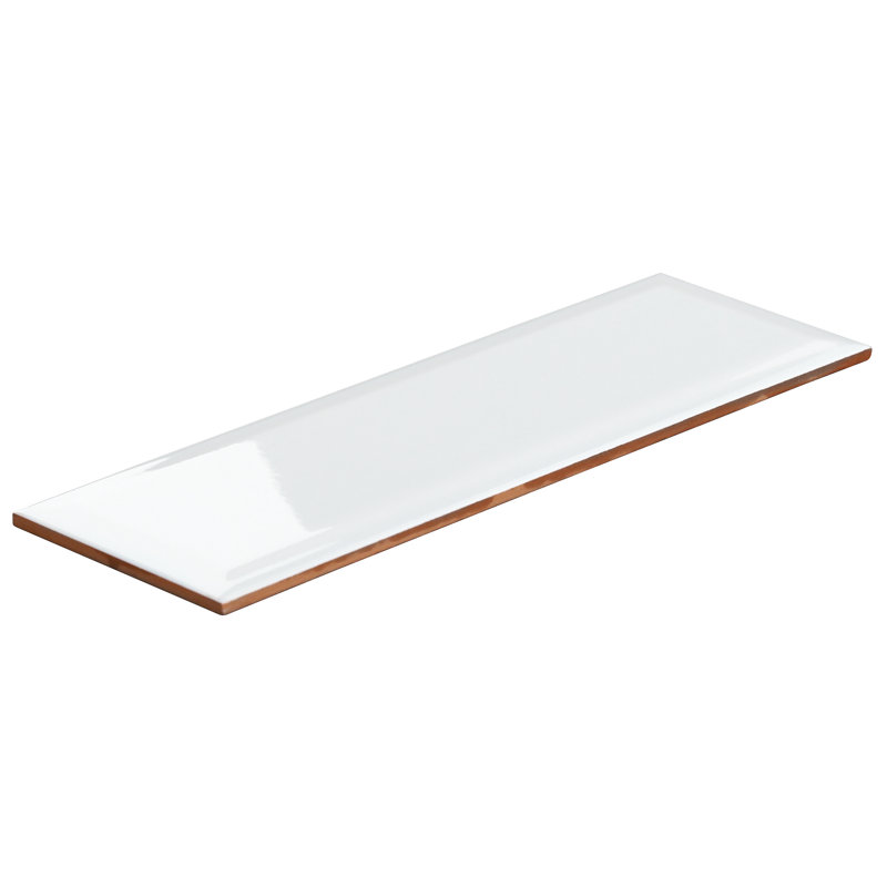 Danvers 3.93" x 11.81" Polished Beveled Ceramic Subway Wall Tile, White