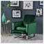 Fauteuil inclinable Arvin Modern Glam avec dossier en métal, revêtement en velours émeraude pour le salon et la chambre à coucher