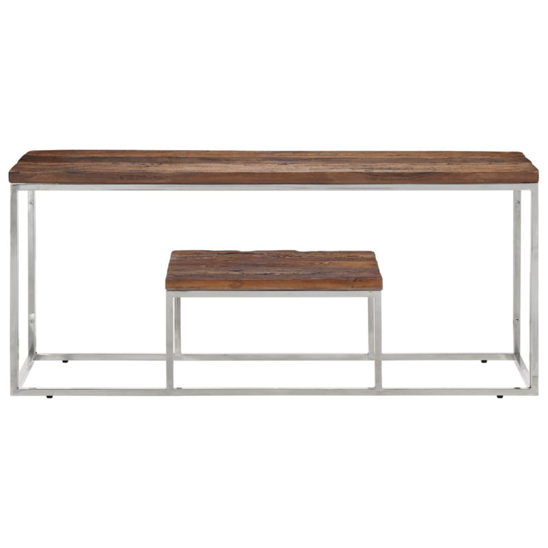 Pantia Frame Coffee Table with Storage, White, Dark Brown