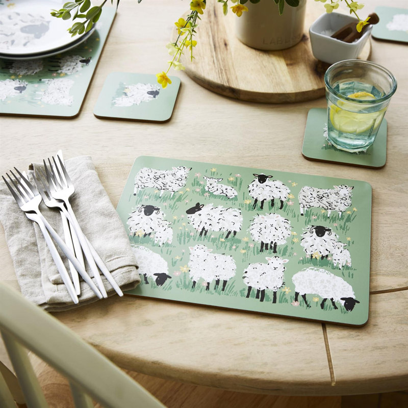 Woolly Sheep Animal Print Rectangle Placemat