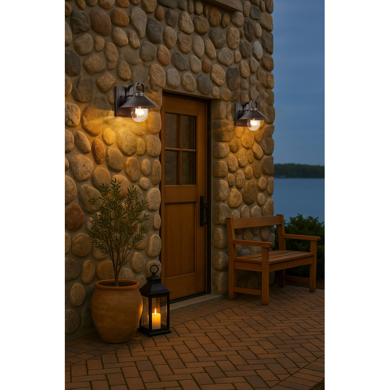 Andren Medium Outdoor Wall Light, 8.13'' H x 8'' W x 9'' D, Bronze, Bronze