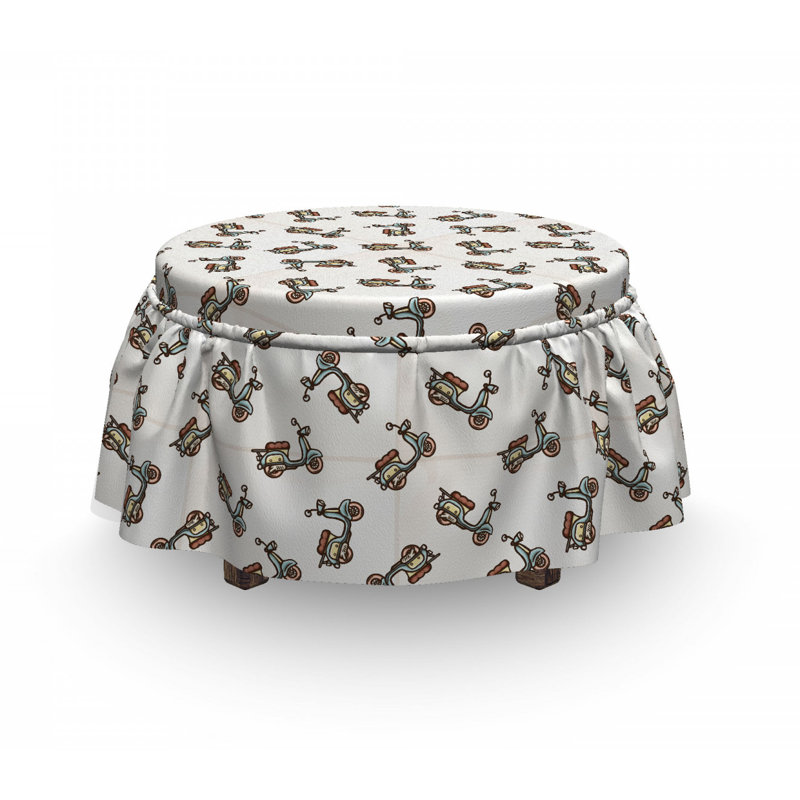 Ensemble de housse pour repose-pieds à coussins carrés 2 pièces moto deep terrasse