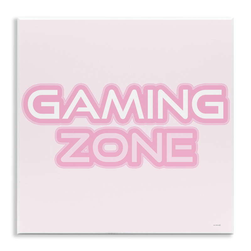 Plaque murale rose pastel Gaming Zone, design par Yass Naffas Designs