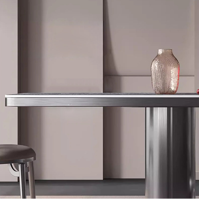 High-end simple modern dining table, Black, 29.5"H x 62.9"L x 33.4"W