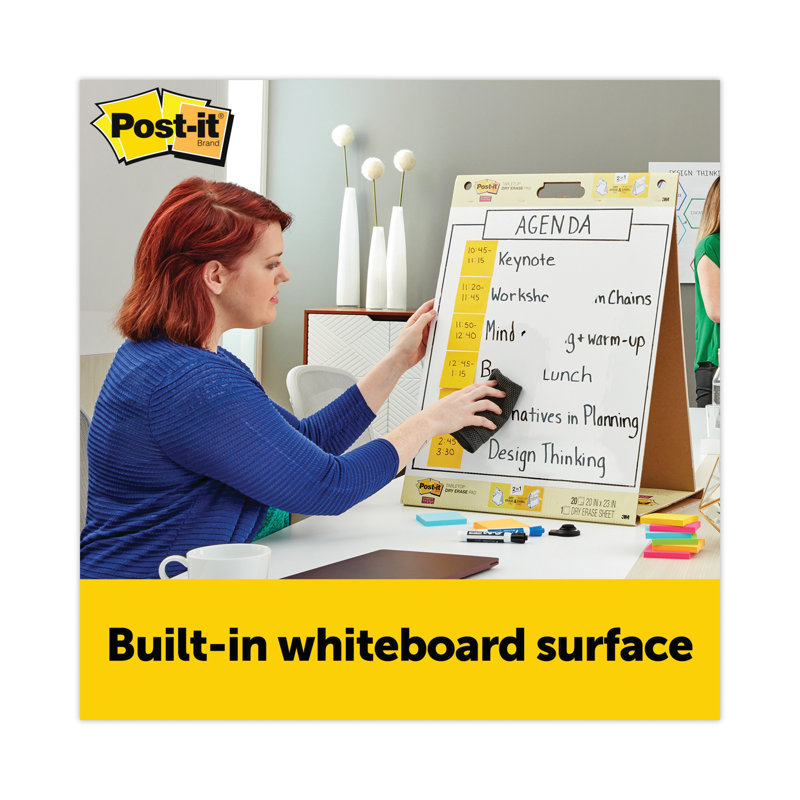 White Self-Stick Easel Pad with Dry Erase Board, 20 x 23 Inches