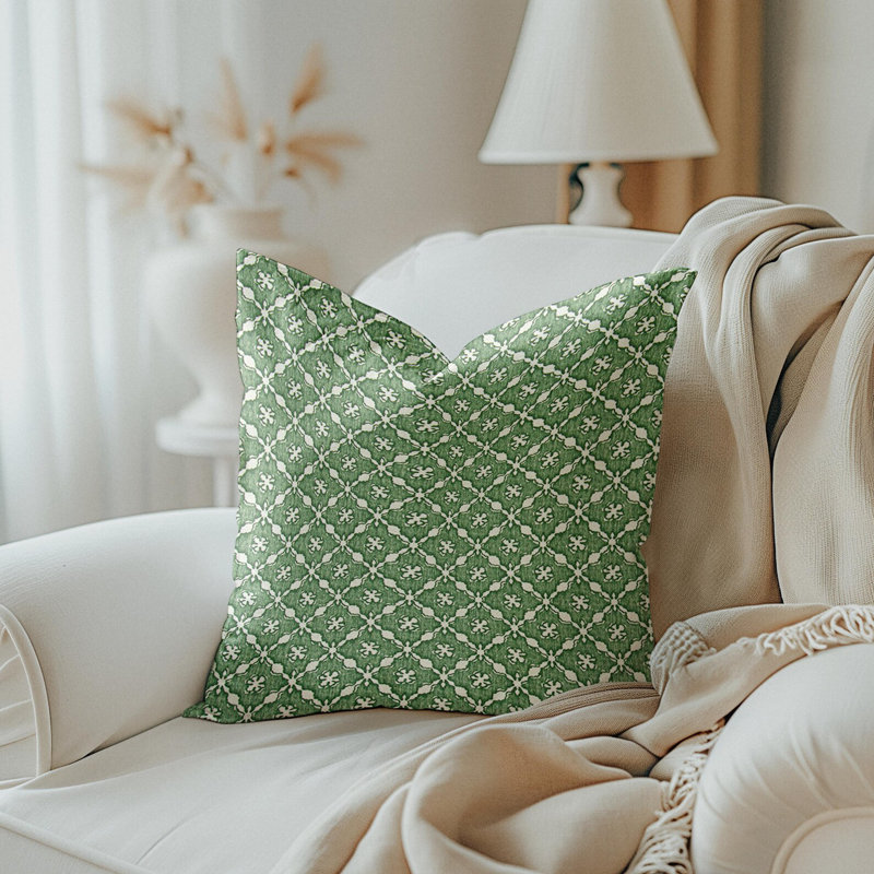 Housse de coussin vert sapin, Carré 15 po