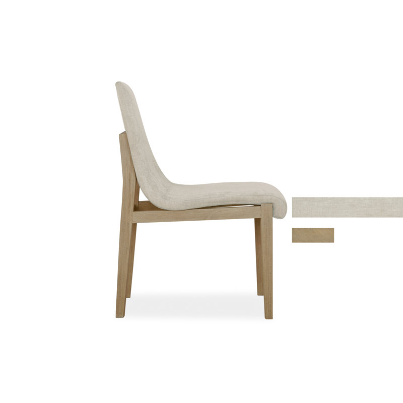 Beach Crypton Upholstered Teak Side Chair