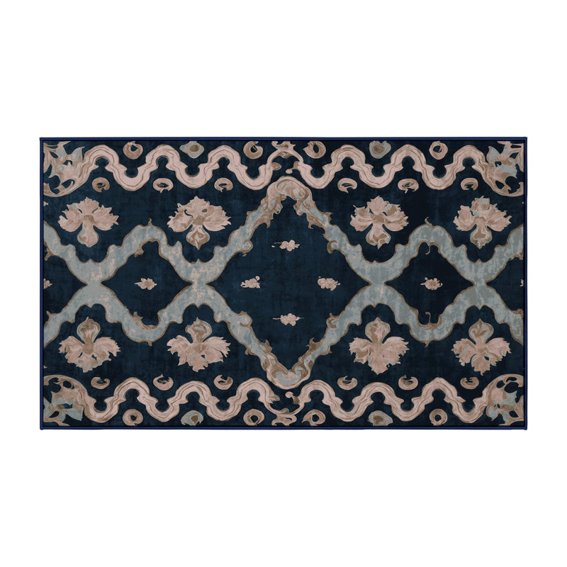 Machine Washable Gray Area Rug, Rectangle 7' x 9'