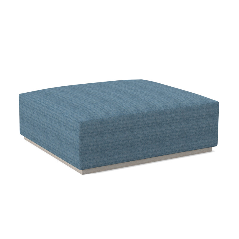 Club Upholstered Ottoman, Bisque, Edworth Ocean Viscose
