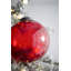 Ornement en verre rouge 6 ", boules suspendues décoratives pour décoration de fêtes, ensemble de 3