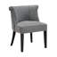 Chaise d'appoint Vasu, dossier passepoilé, polyester gris anthracite, brun