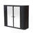 Black Wall-Mounted Bathroom Cabinet with Mirror, 2 Mirrored Doors & Open Shelf, Farmhouse Metal Frame Storage Cabinet with Open Compartment for Vanity, Toilet & Over-the-Sink